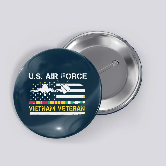 US Air Force Vietnam Veteran, USAF Veteran, USA Flag Gift Button