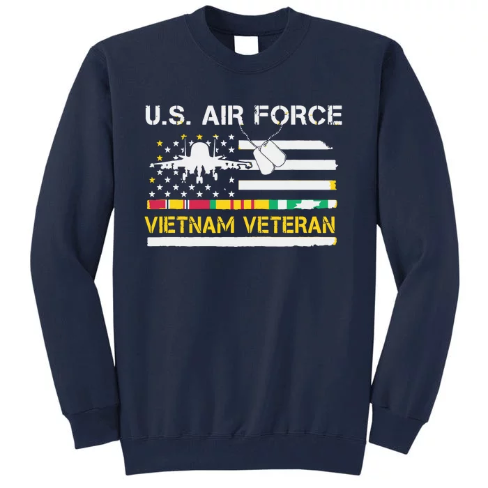 US Air Force Vietnam Veteran, USAF Veteran, USA Flag Gift Tall Sweatshirt