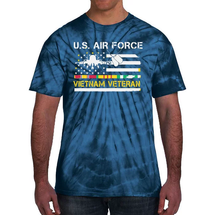 US Air Force Vietnam Veteran, USAF Veteran, USA Flag Gift Tie-Dye T-Shirt