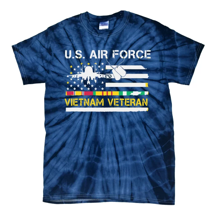 US Air Force Vietnam Veteran, USAF Veteran, USA Flag Gift Tie-Dye T-Shirt