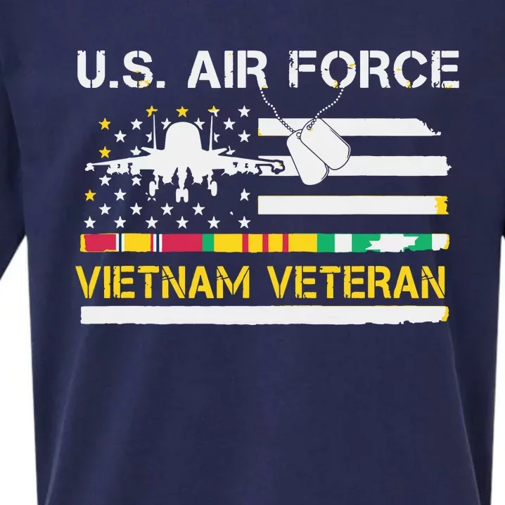 US Air Force Vietnam Veteran, USAF Veteran, USA Flag Gift Sueded Cloud Jersey T-Shirt