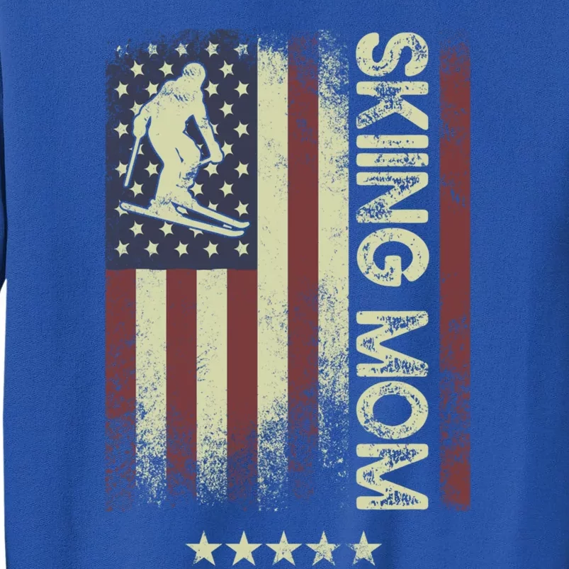 Usa American Flag Meaningful Gift Skiing Mom Gift Sweatshirt