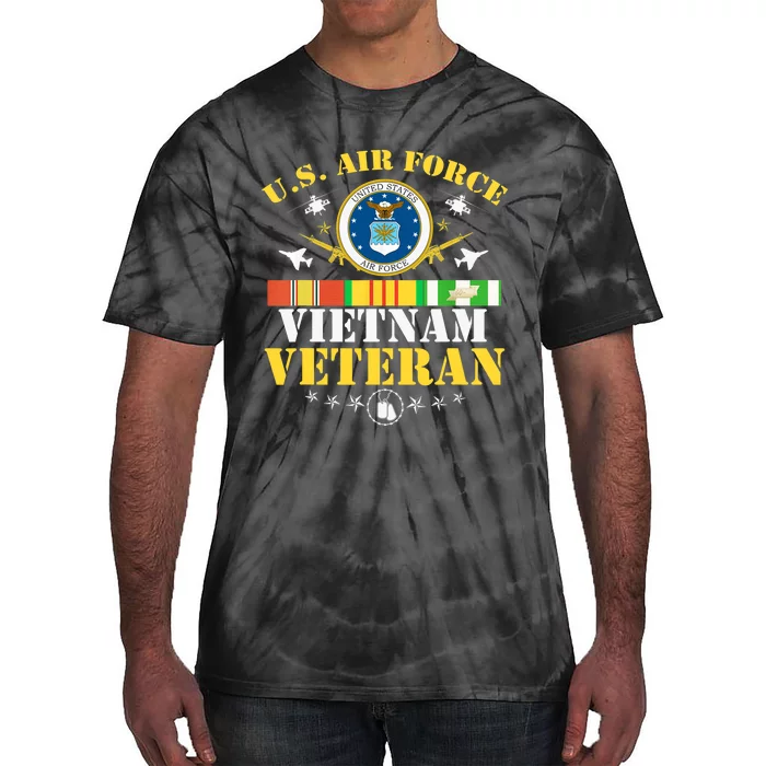 US Air Force Vietnam Veteran USA Flag Vietnam Vet Flag Tie-Dye T-Shirt