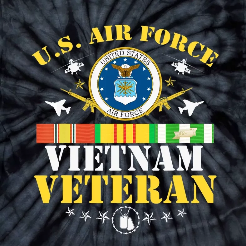 US Air Force Vietnam Veteran USA Flag Vietnam Vet Flag Tie-Dye T-Shirt