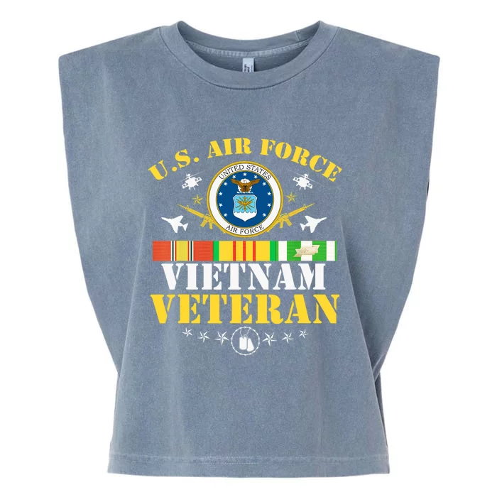 US Air Force Vietnam Veteran USA Flag Vietnam Vet Flag Garment-Dyed Women's Muscle Tee