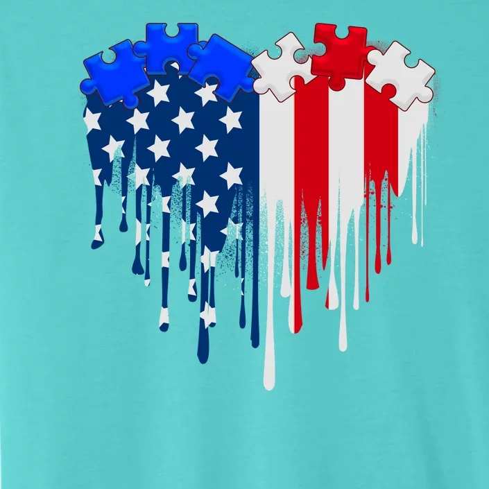 USA American Flag Puzzle Heart ChromaSoft Performance T-Shirt