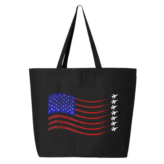 Usa American Flag Fighter Jets Trail 25L Jumbo Tote