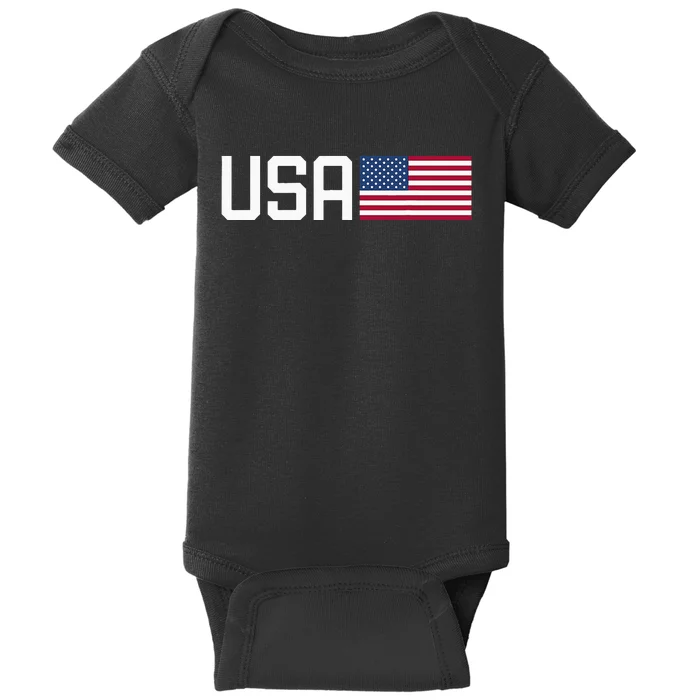 Usa American Flag Patriotic Baby Bodysuit