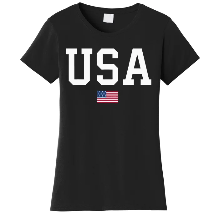 Usa American Flag Patriotic Women's T-Shirt