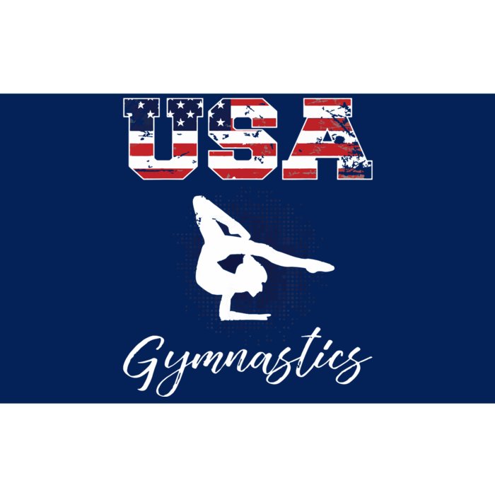 USA American Flag Gymnastics Tee Gymnast 4th Of July Bumper Sticker