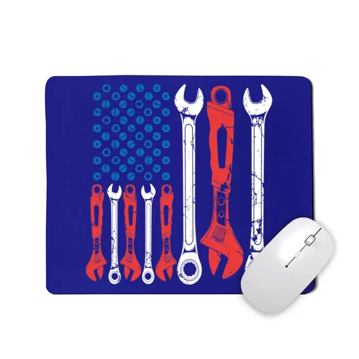 Usa American Flag Mechanic Gift Mousepad