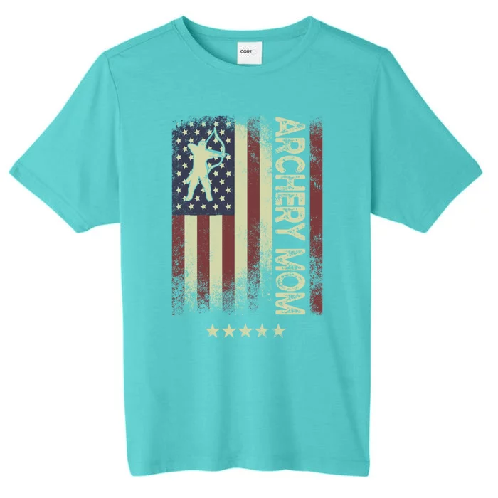 Usa American Flag Archery Mom Cute Gift ChromaSoft Performance T-Shirt