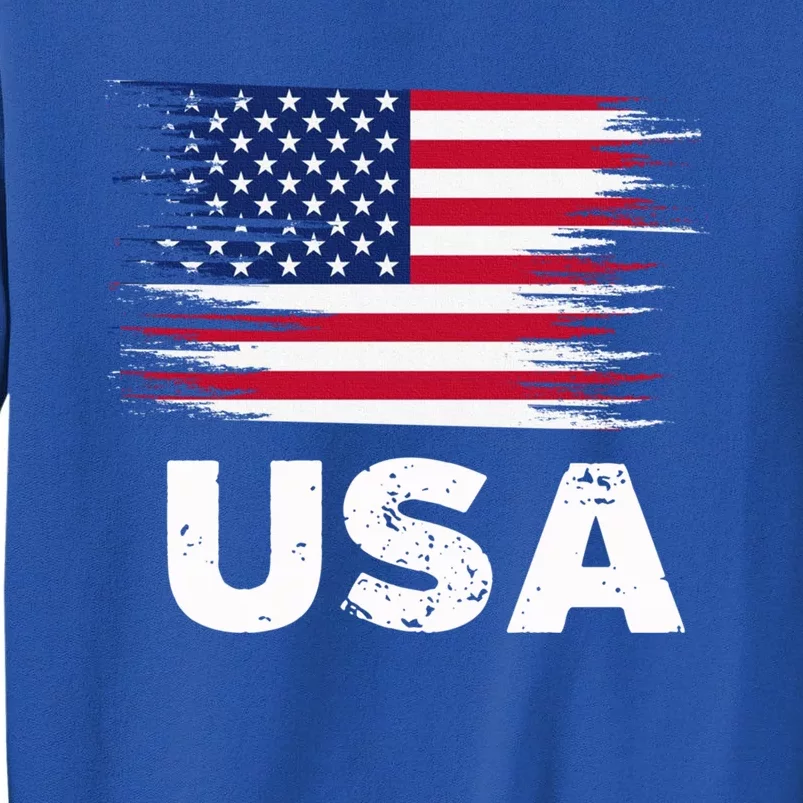 Usa American Flag Gift Sports Soccer Football Gift Tall Sweatshirt