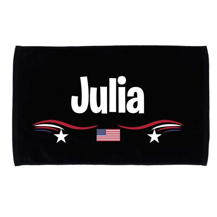 Usa American Flag Birthday Name Julia Gift Microfiber Hand Towel