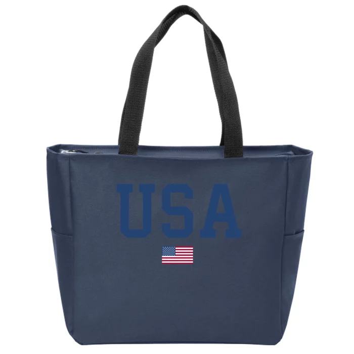 Usa American Flag Patriotic 4th Of July Zip Tote Bag