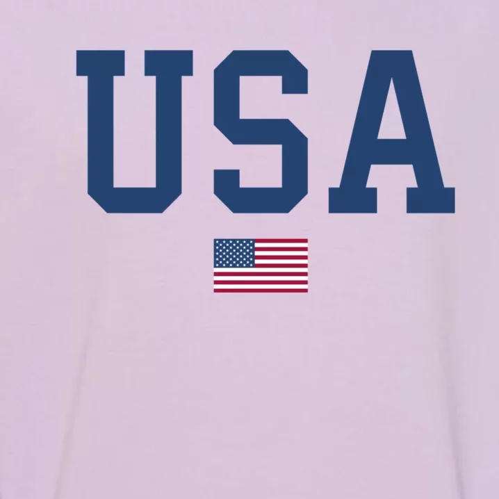 Usa American Flag Patriotic 4th Of July Garment-Dyed Sweatshirt