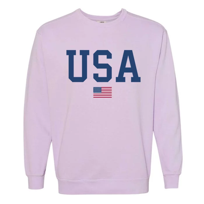 Usa American Flag Patriotic 4th Of July Garment-Dyed Sweatshirt