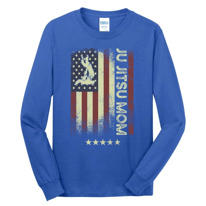 Usa American Flag Jiu Jitsu Mom Great Gift Tall Long Sleeve T-Shirt