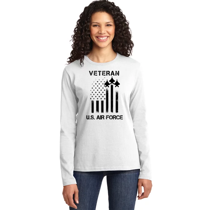 U.S. Air Force Stars Air Force Veteran Ladies Long Sleeve Shirt