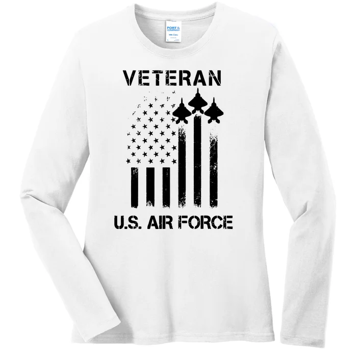 U.S. Air Force Stars Air Force Veteran Ladies Long Sleeve Shirt