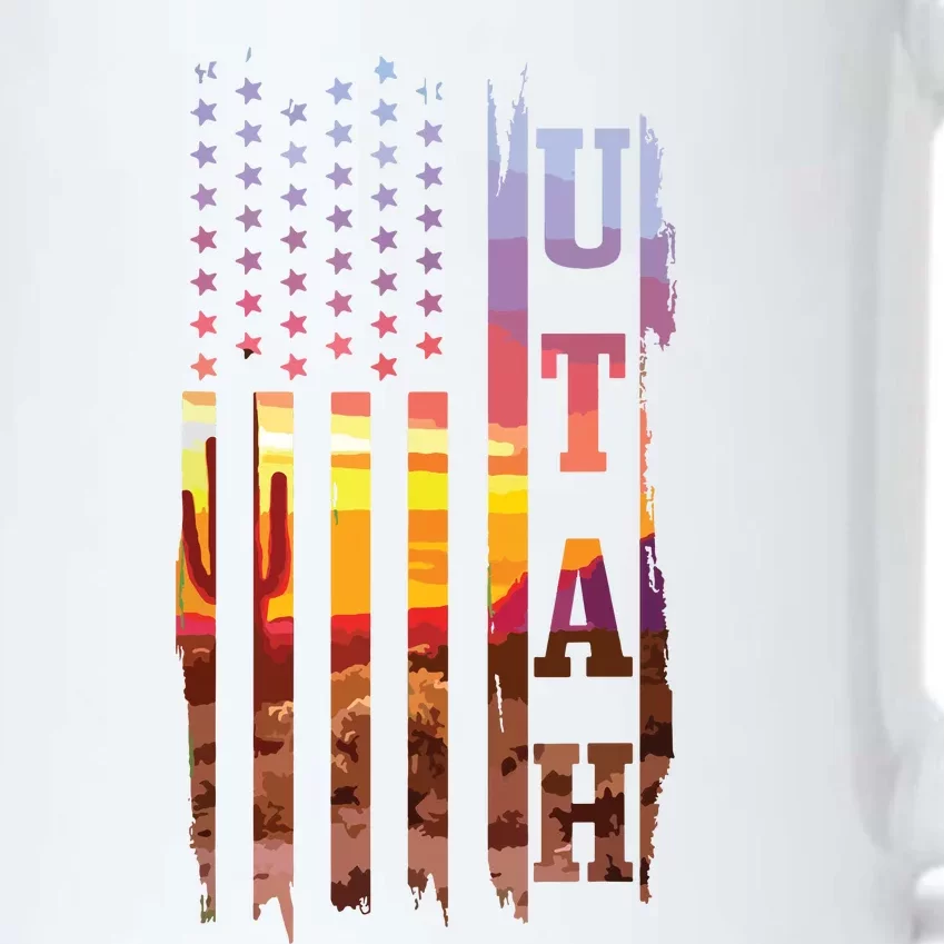 Utah American Flag Pride Landscape Cactus Patriotic Gift Black Color Changing Mug