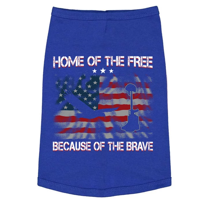 Usa American Flag Home Of The Free Because Of The Brave Gift Doggie Tank