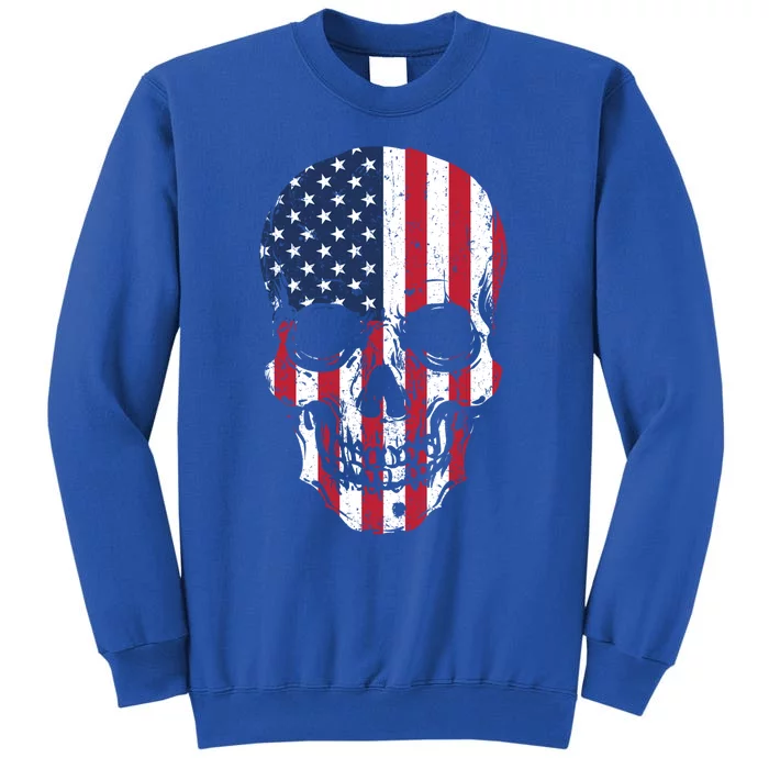 Usa American Flag Skull Head 4th Of July Patriotic Cute Gift Sweatshirt