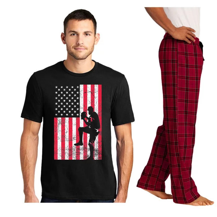 USA American Flag Baseball Red White Blue 4th of July Pajama Set