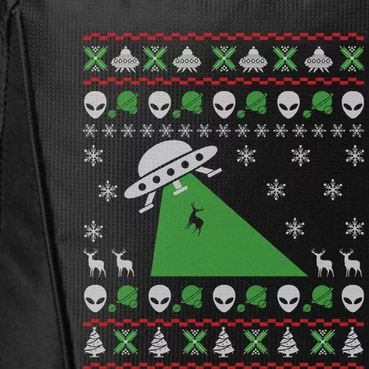 Ufo Alien Funny Reindeer Ugly Christmas Sweater Great Gift City Backpack