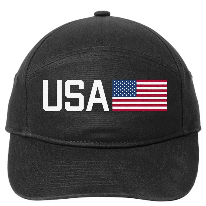 Usa American Flag Patriotic 4th Of July 7-Panel Snapback Hat