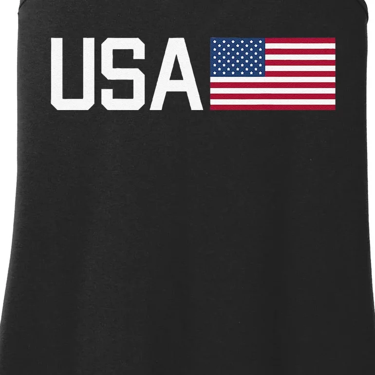 Usa American Flag Patriotic 4th Of July Ladies Essential Tank