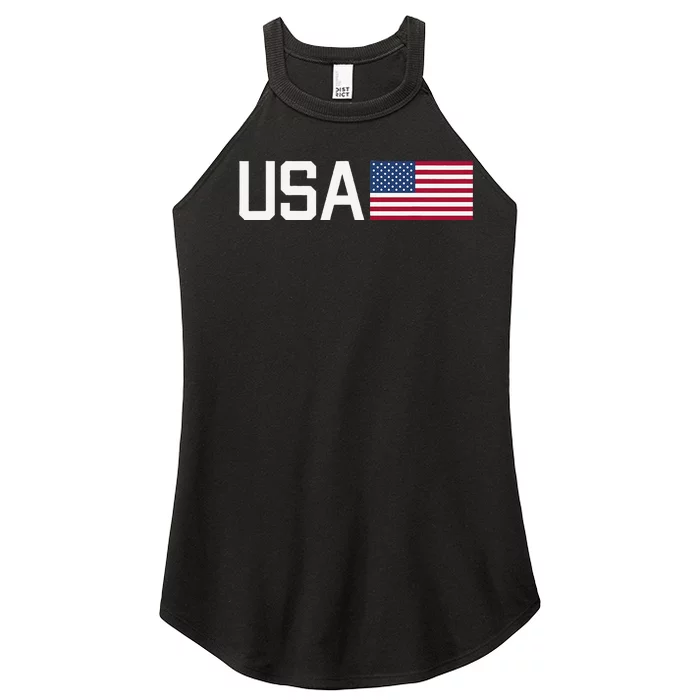 Usa American Flag Patriotic 4th Of July Women’s Perfect Tri Rocker Tank