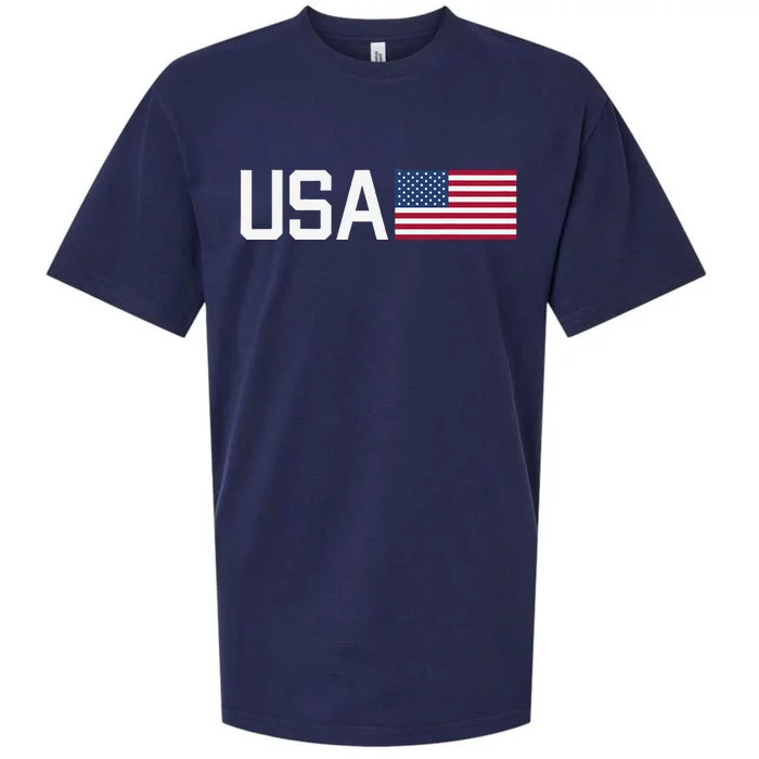 Usa American Flag Patriotic 4th Of July Sueded Cloud Jersey T-Shirt