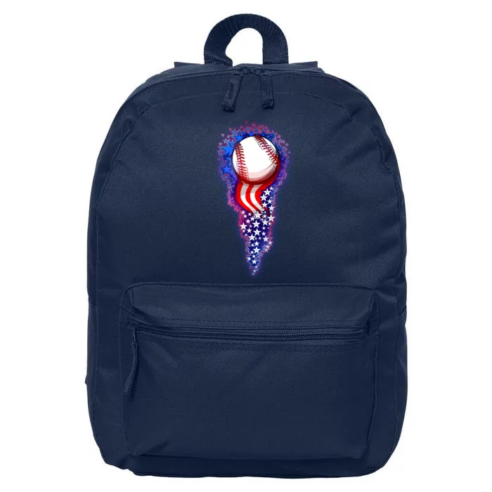 USA American Flag Baseball Star Comet 16 in Basic Backpack