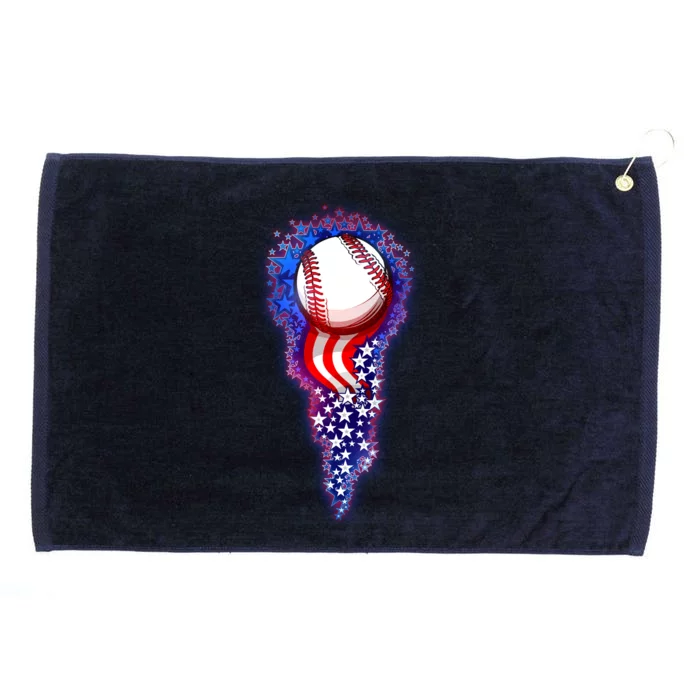 USA American Flag Baseball Star Comet Grommeted Golf Towel