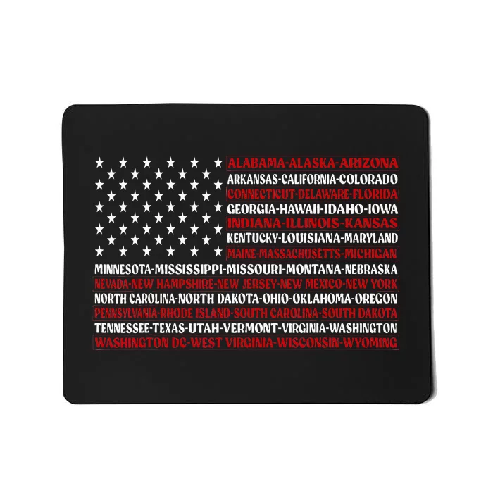 USA American Flag With States For  4th of July Mousepad