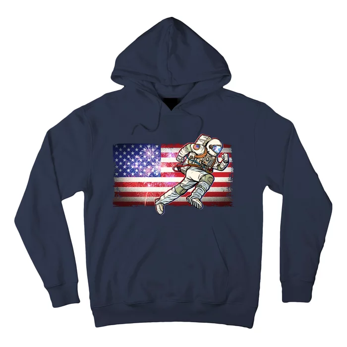 USA American Flag 4th Of July Fireworks Astronaut Hoodie