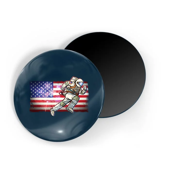 USA American Flag 4th Of July Fireworks Astronaut Magnet