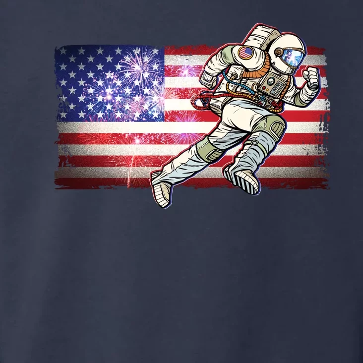 USA American Flag 4th Of July Fireworks Astronaut Toddler Hoodie