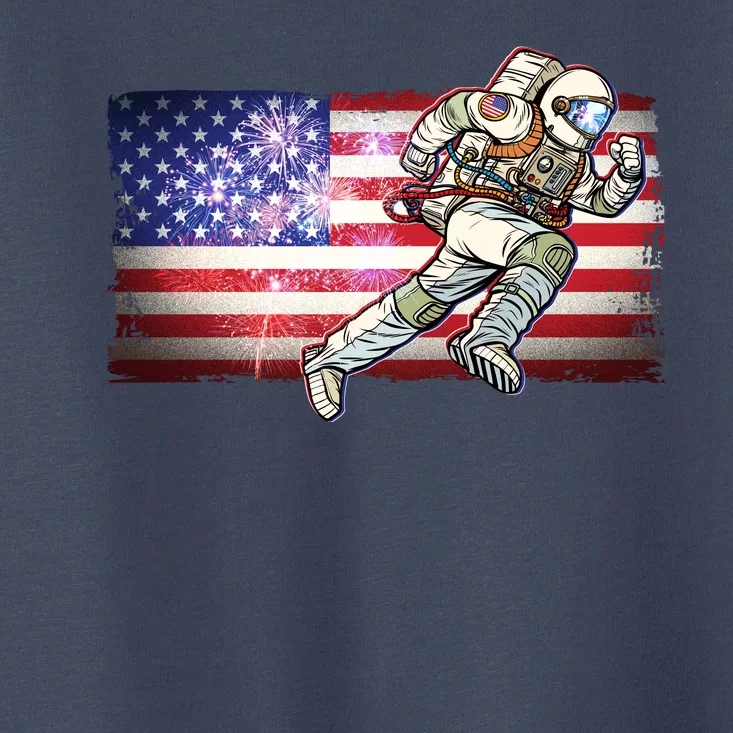 USA American Flag 4th Of July Fireworks Astronaut Toddler T-Shirt