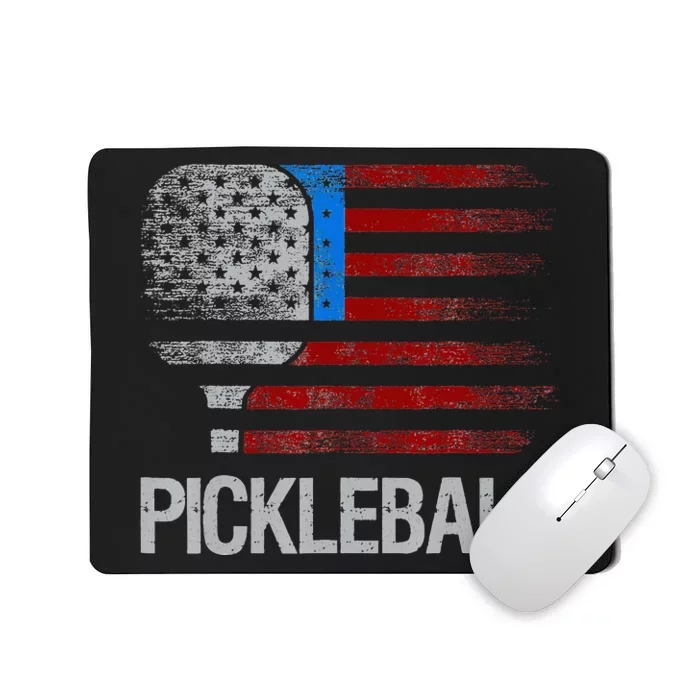 US American Flag Pickleball Player Paddleball Lover Mousepad