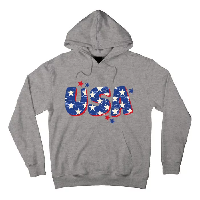 Usa American Flag 4th Of July Boy Girl Vintage Tall Hoodie