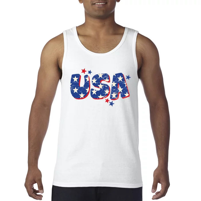 Usa American Flag 4th Of July Boy Girl Vintage Tank Top