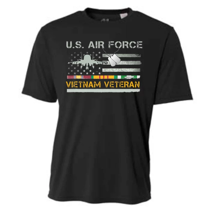 US Air Force Vietnam Veteran USAF Veteran USA Flag Gift Cooling Performance Crew T-Shirt