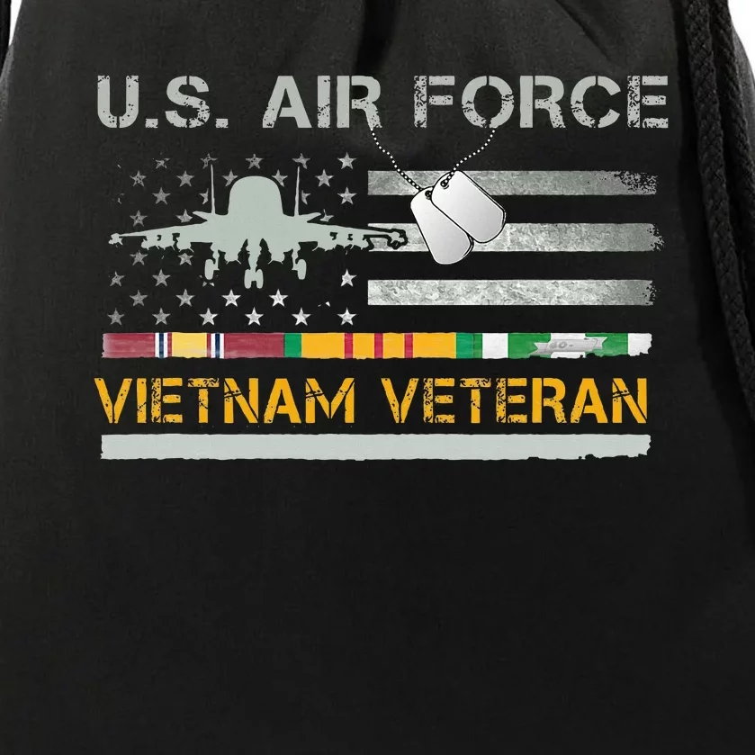 US Air Force Vietnam Veteran USAF Veteran USA Flag Gift Drawstring Bag