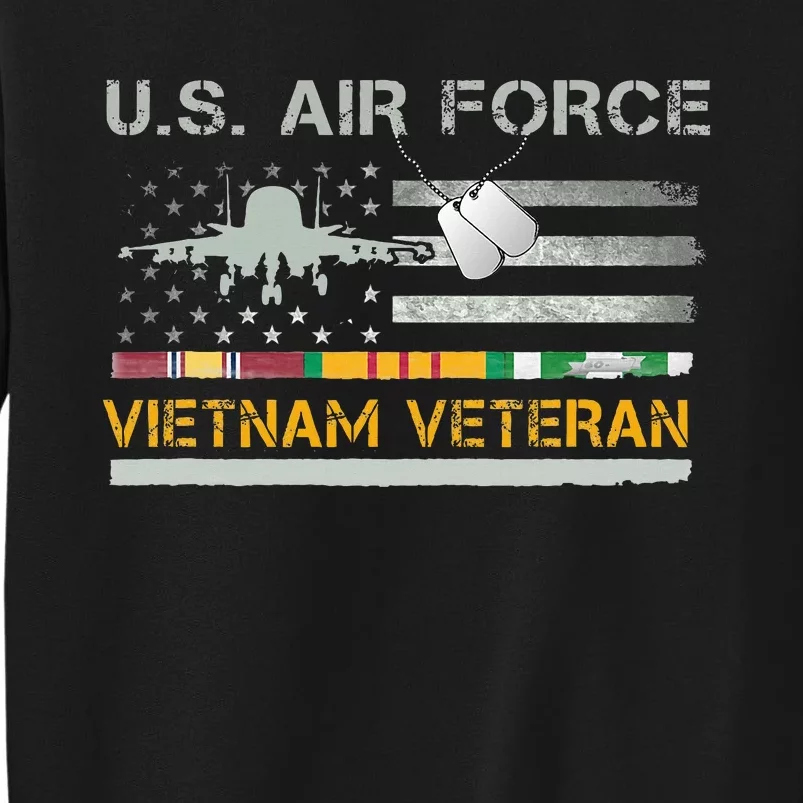 US Air Force Vietnam Veteran USAF Veteran USA Flag Gift Tall Sweatshirt