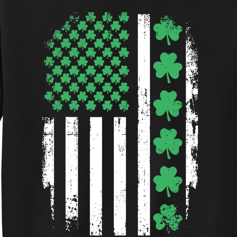 US American flag with shamrocks for St Patricks day Tall Sweatshirt