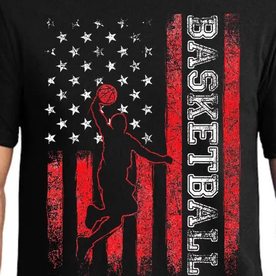 USA American Flag Sports Lover Basketball Pajama Set