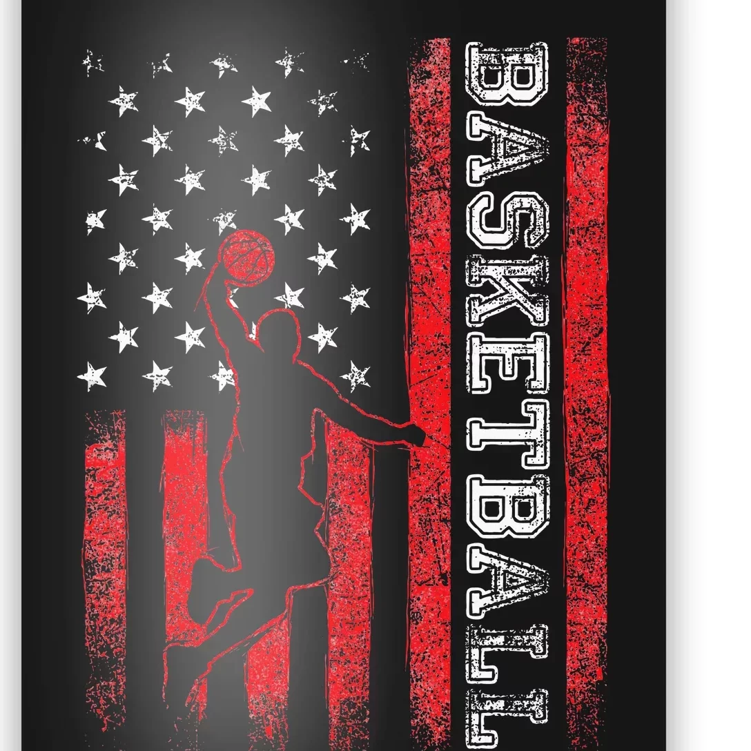 USA American Flag Sports Lover Basketball Poster