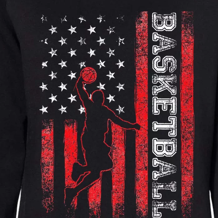 USA American Flag Sports Lover Basketball Womens California Wash Sweatshirt